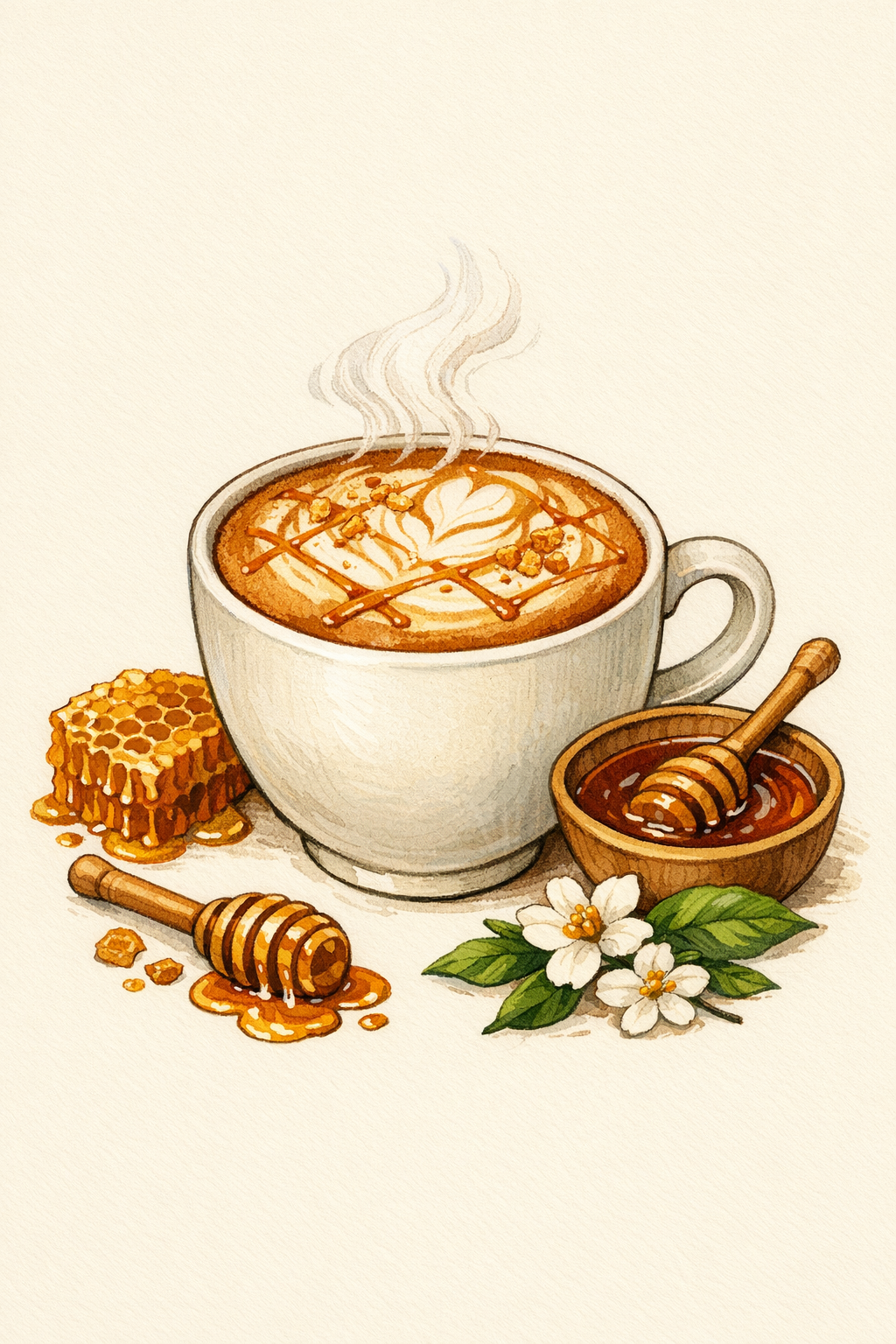 Honeycomb drink illustration