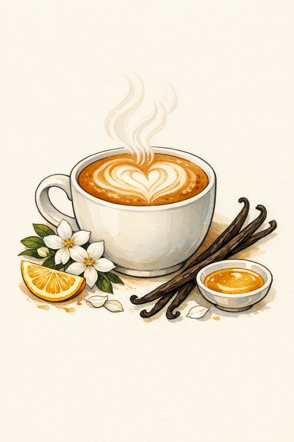 Jasmine Vanilla Bean drink illustration
